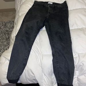 Zara high waisted black jeans (acid wash)